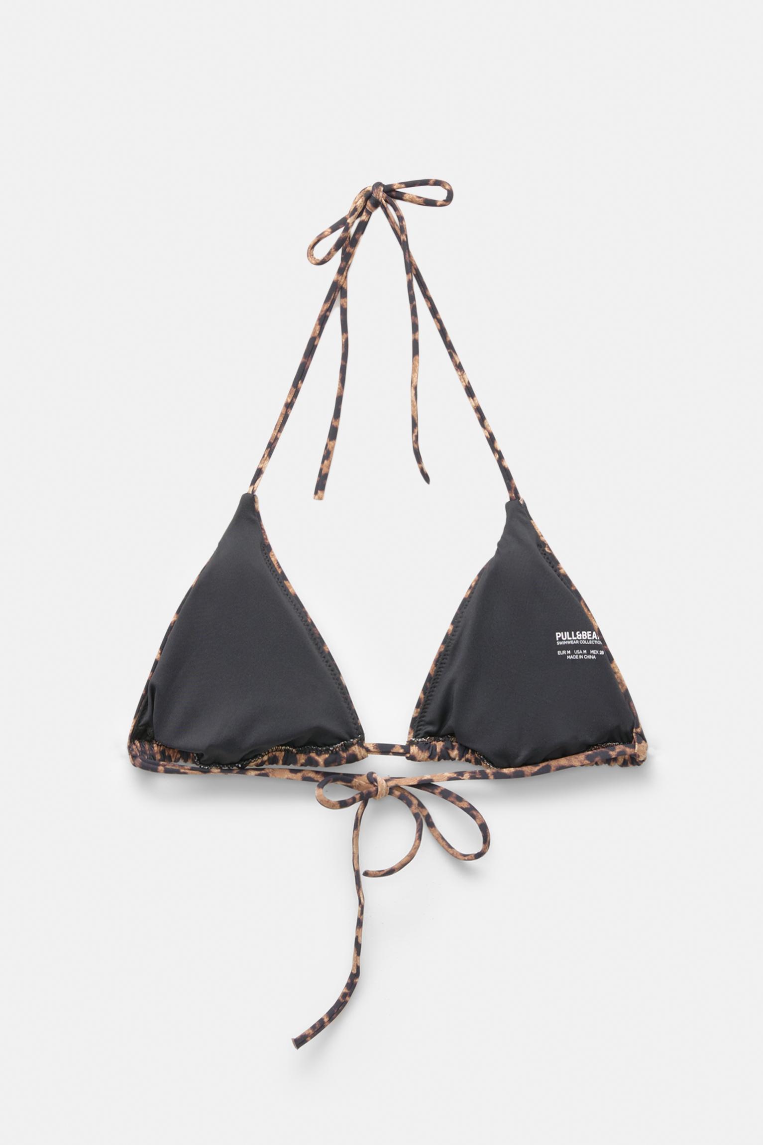 Leopard print triangle bikini top Product Image