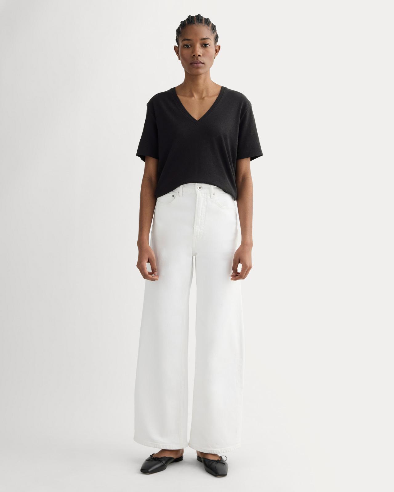 Womens Slouchy V-Neck T-Shirt in Cotton Linen by Everlane Product Image