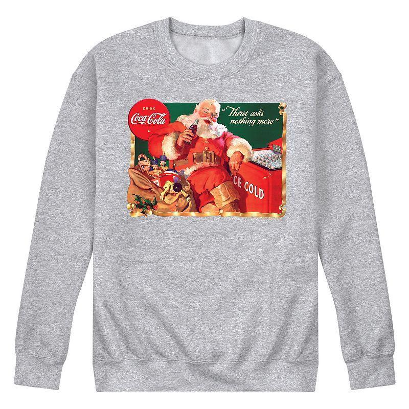 Men's CocaCola Vintage Santa Sweatshirt, Size: XL, Grey Product Image