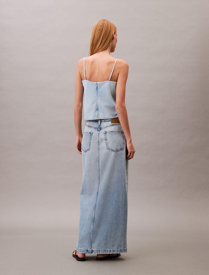 Denim Maxi Skirt  Product Image