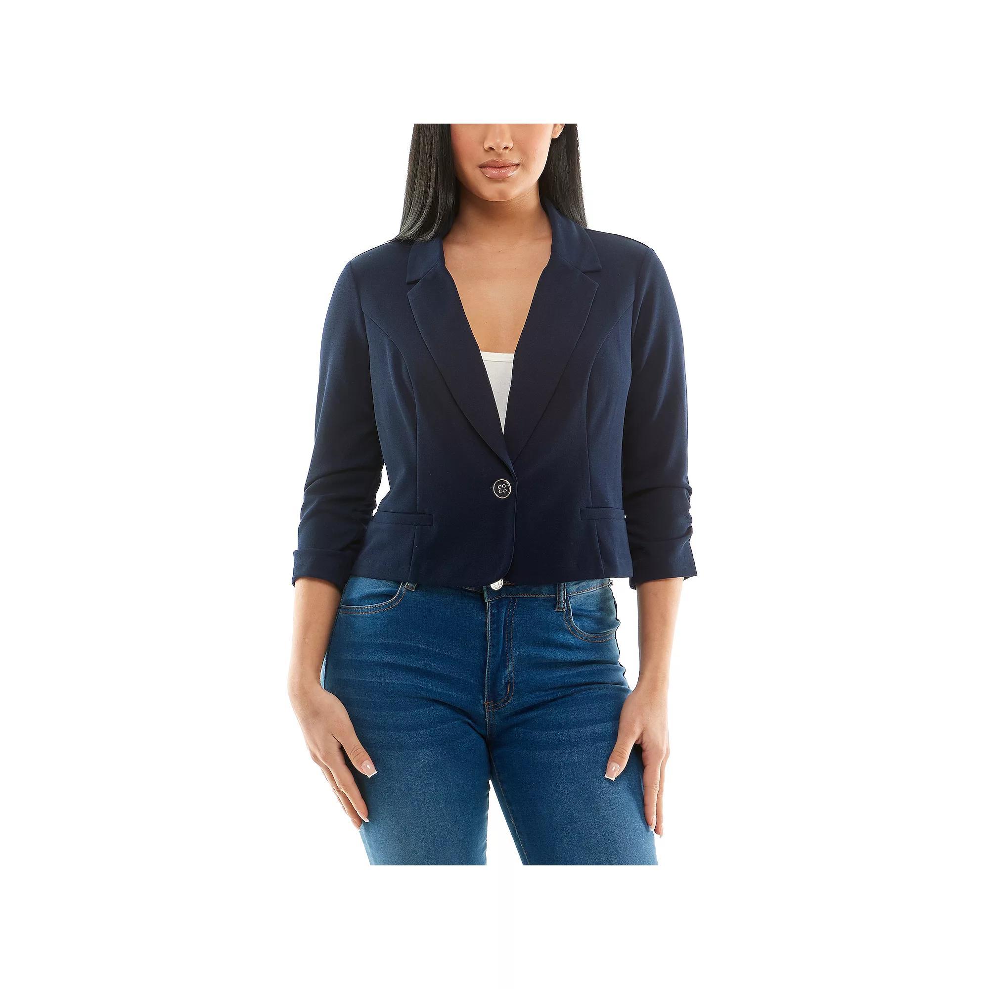 Women's Nina Leonard Button Cropped Blazer,  Product Image