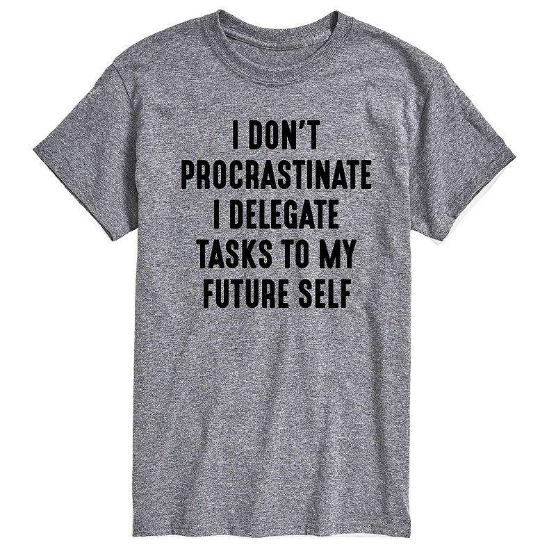 Big & Tall I Don't Procrastinate Graphic Tee, Men's, Size: 4XL Tall, Gray Product Image