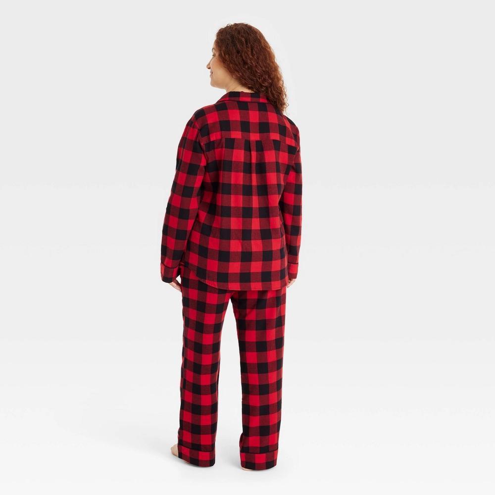 Women's Buffalo Check Microfleece Holiday Matching Family Pajama Pants - Wondershop™ Red L Product Image