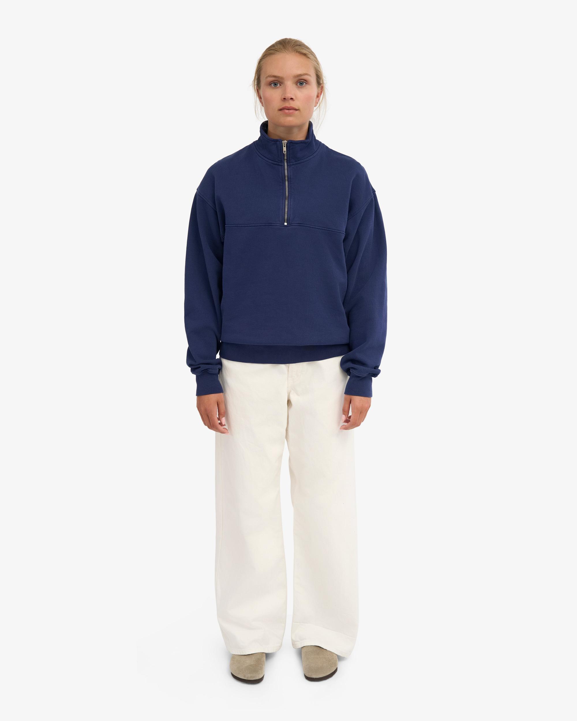 Organic Quarter Zip - Marine Blue Product Image