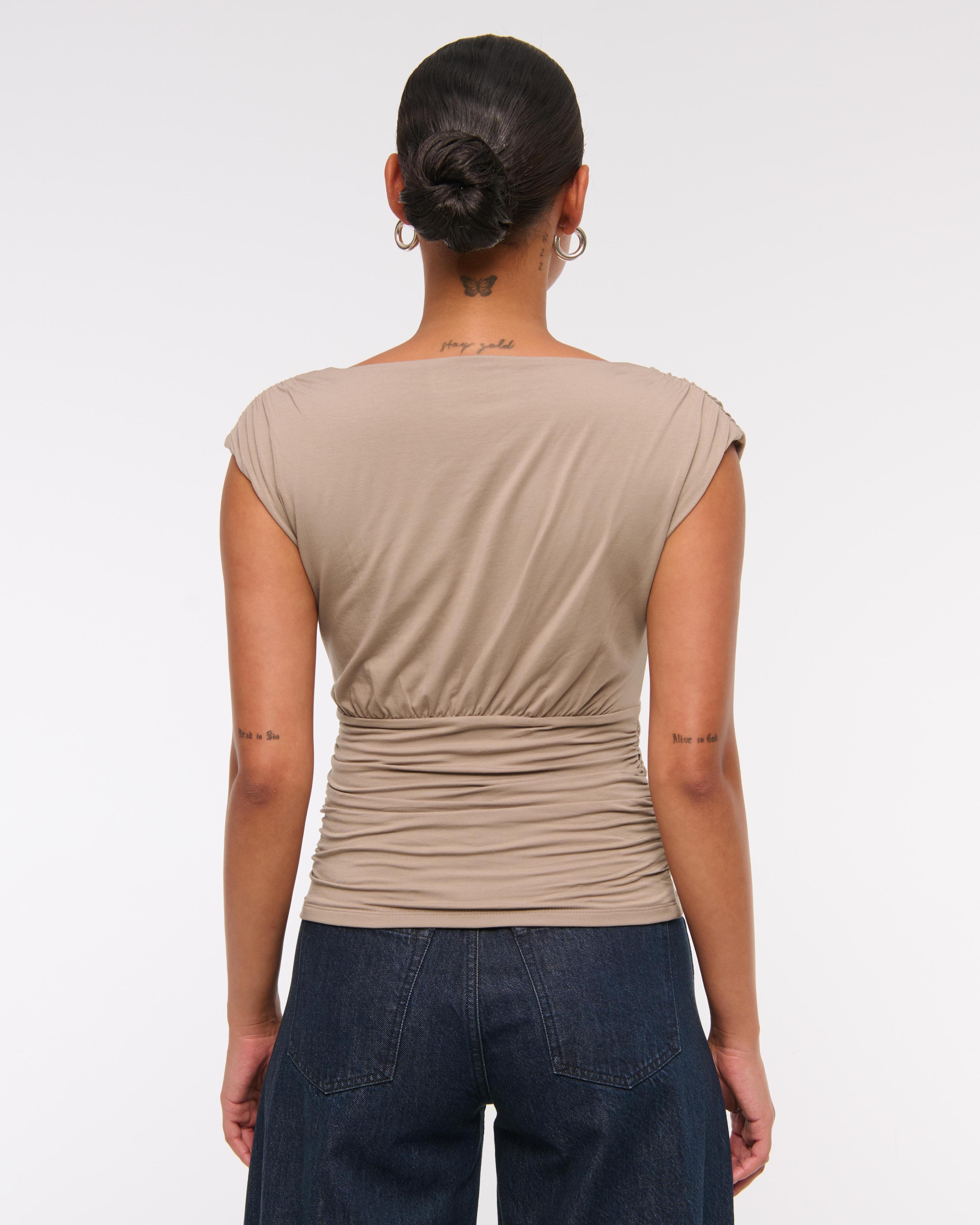 Ruched V-Neck Top Product Image