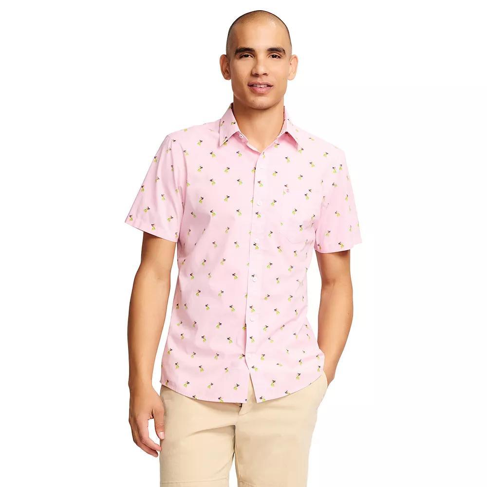 Men's IZOD Classic Breeze Printed Short Sleeve Button-Down Shirt, Size: Medium, Hawaiian Product Image