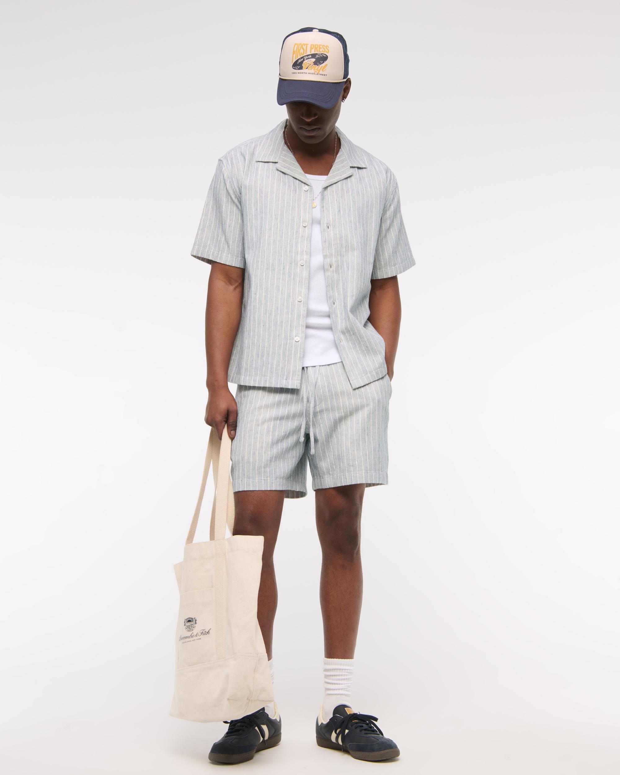 Camp Collar Summer Linen-Blend Shirt Product Image