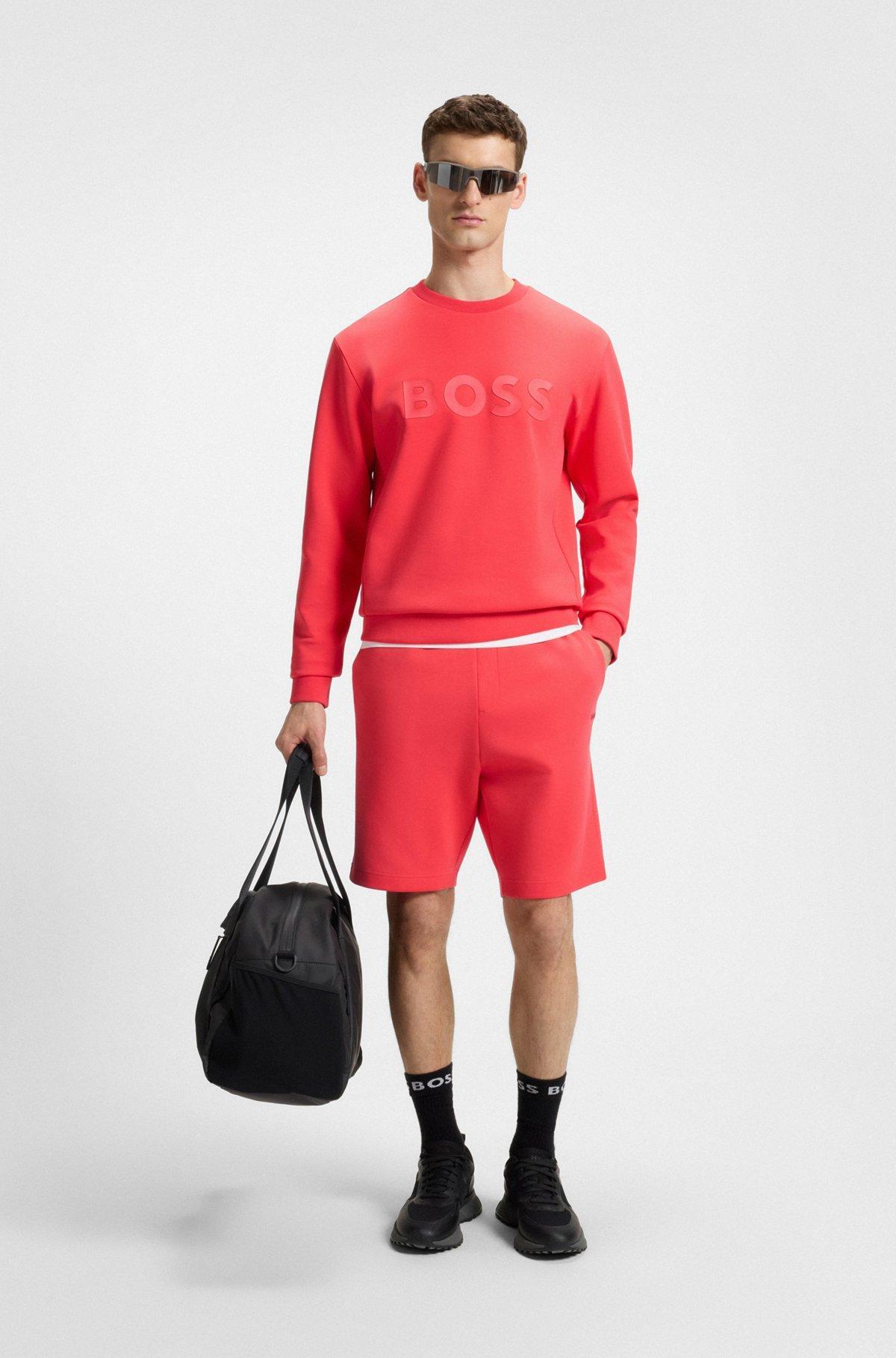 Stretch-cotton regular-fit shorts with sandwich logo Product Image