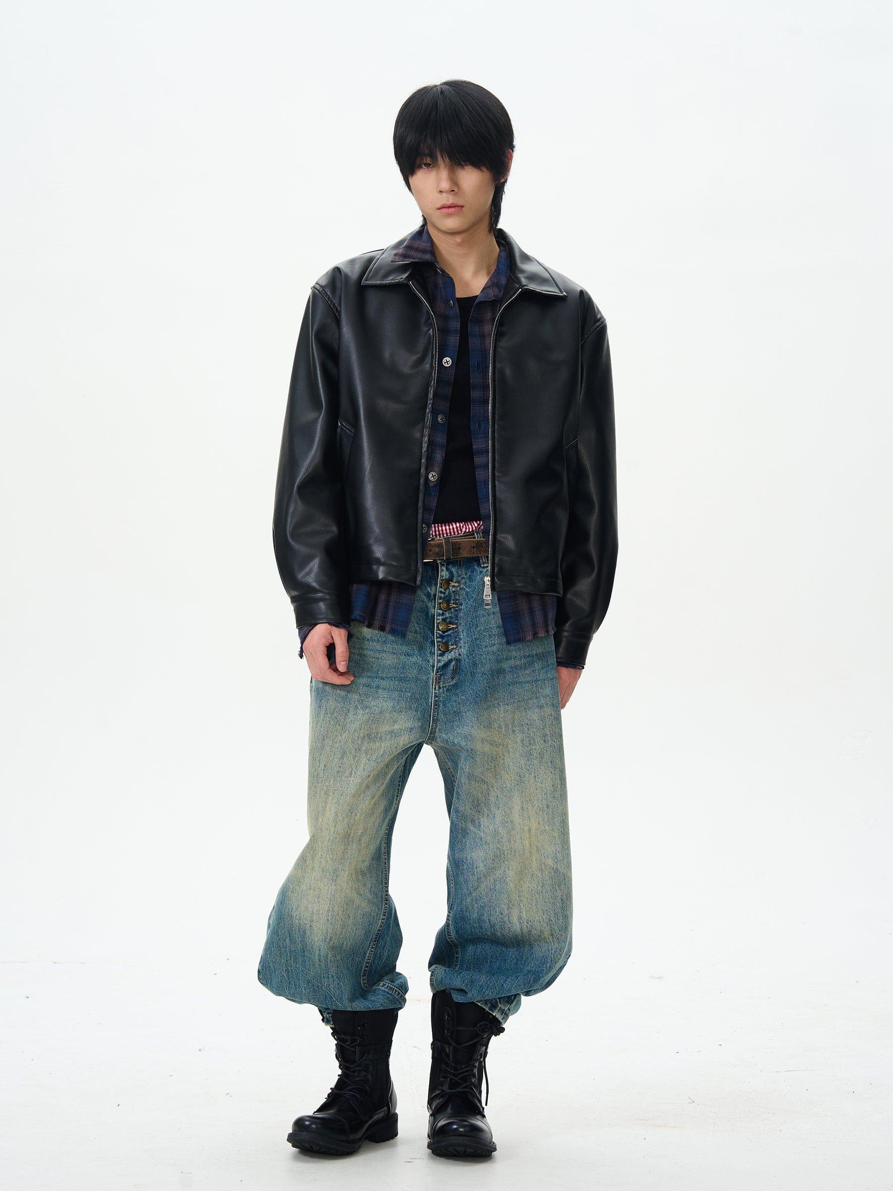 RT No. 12479 BLACK ZIP LEATHER JK Product Image