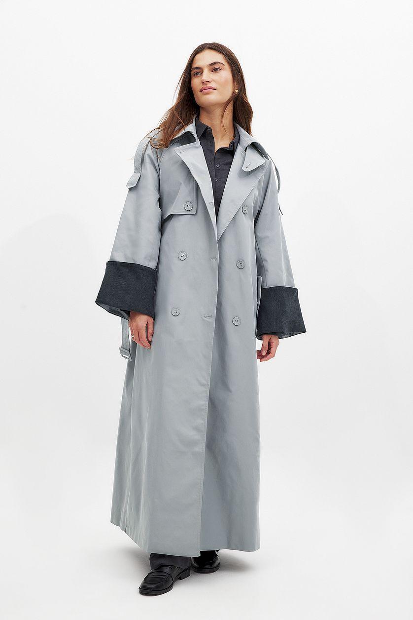 Oversized Corduroy Detail Trenchcoat Product Image