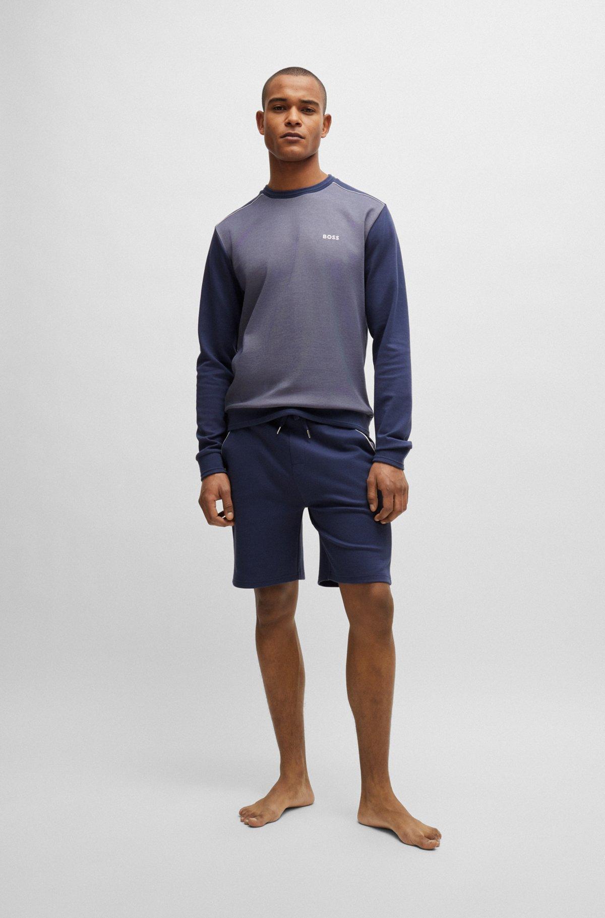 Shorts with embroidered logo and contrast piping Product Image