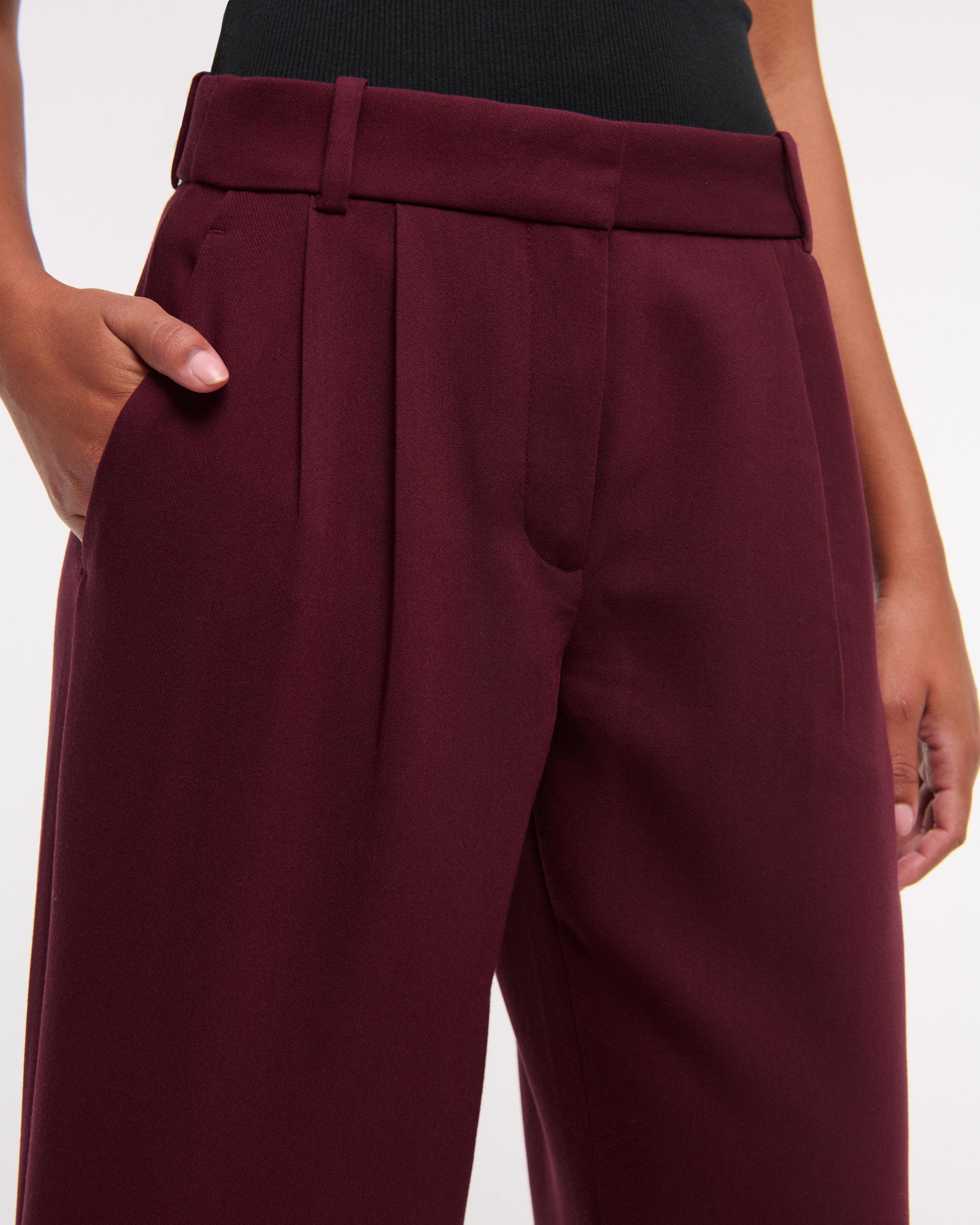 Curve Love A&F Sloane Low Rise Tailored Wide Leg Pant Product Image