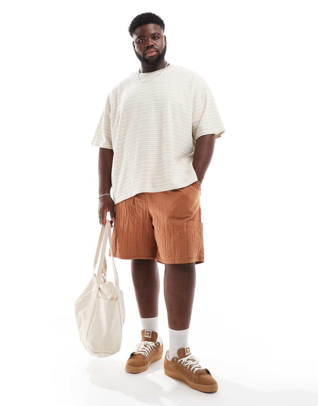 ASOS DESIGN oversized t-shirt in tonal stripe Product Image