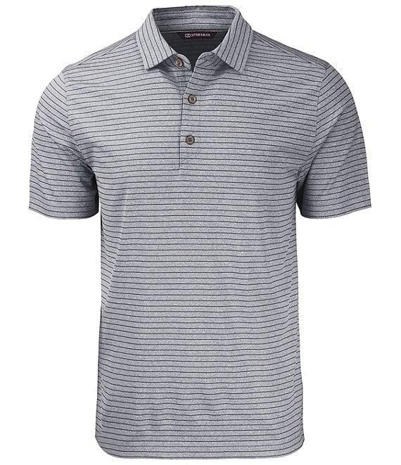 Cutter & Buck Big & Tall Performance Stretch Forge Eco Heather Stripe Short Sleeve Polo Shirt Product Image