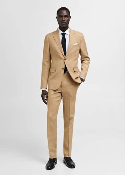 100% linen slim-fit suit jacket - Men | MANGO USA Product Image