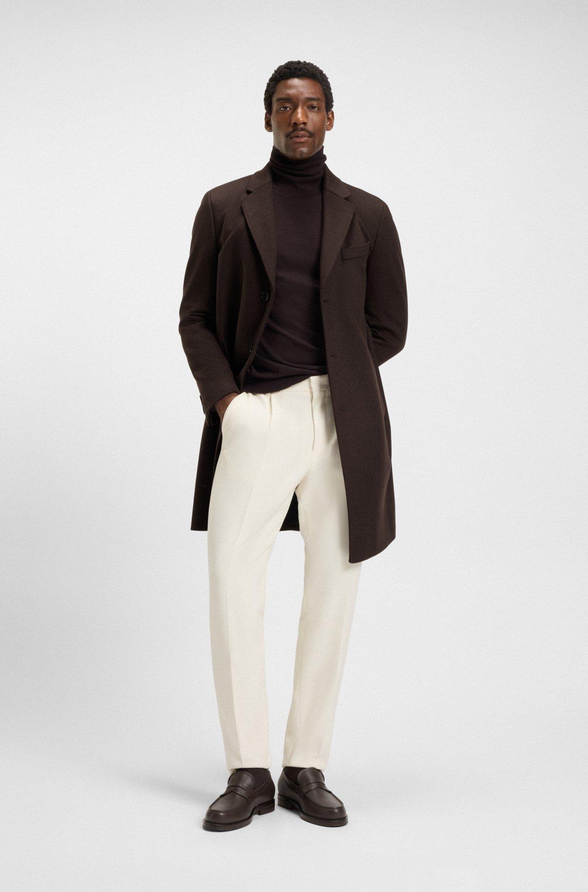 Regular-fit wool and cashmere coat Product Image