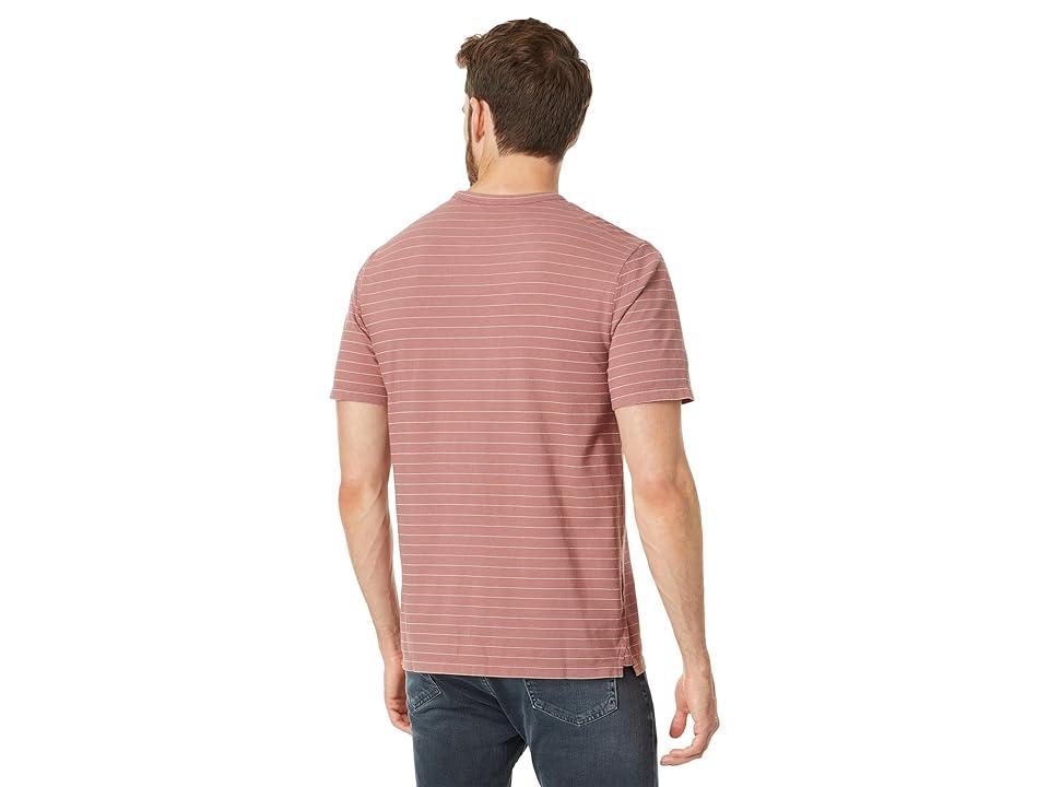 Vince Garment Dye Fleck Stripe Short Sleeve Crew (Washed ) Men's Clothing Product Image