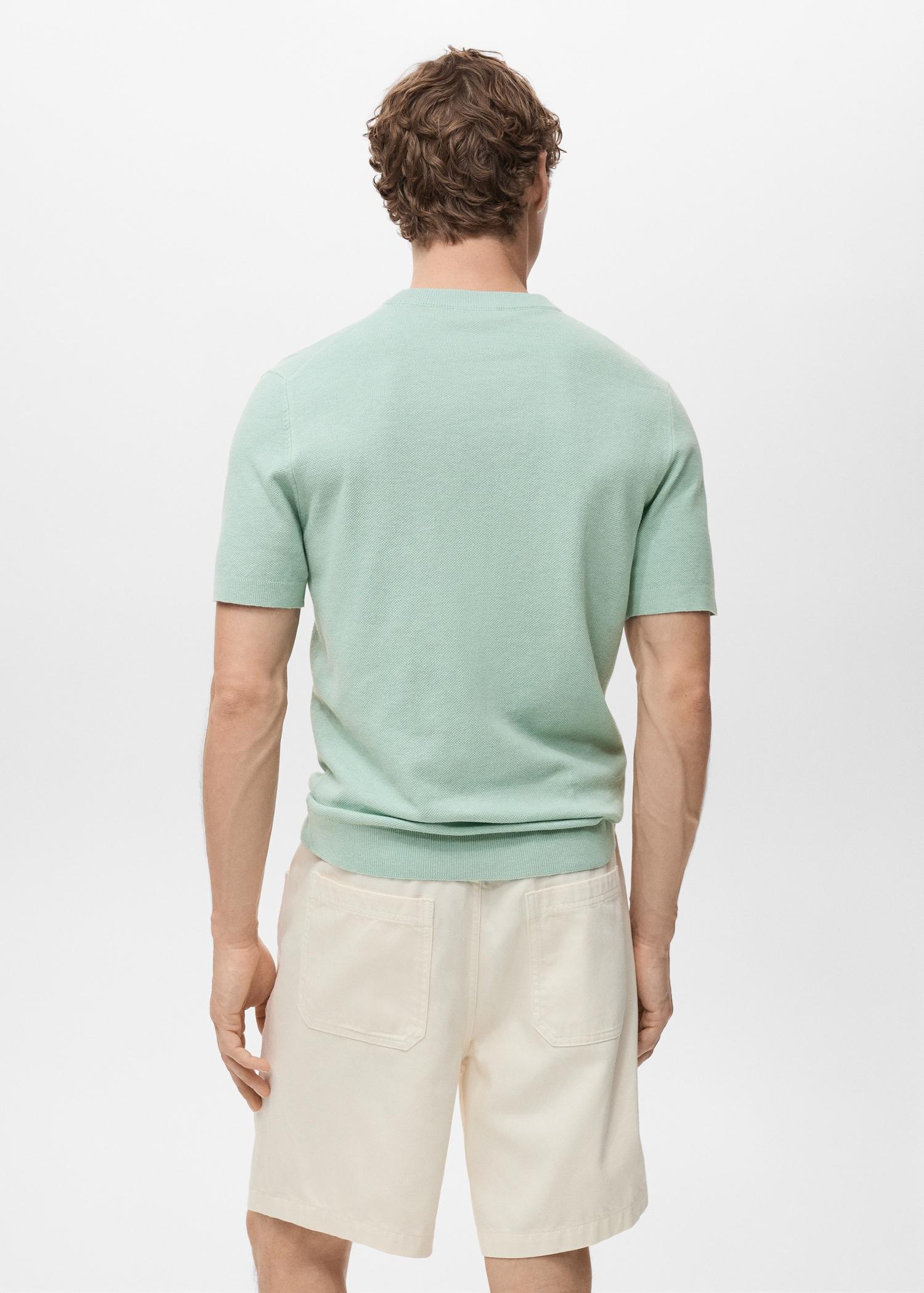 Cotton fine-knit t-shirt - Men | MANGO USA Product Image