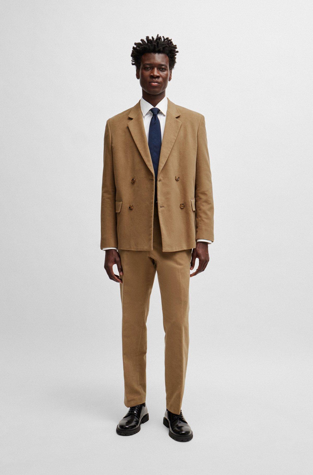 Relaxed-fit double-breasted jacket in cotton twill Product Image