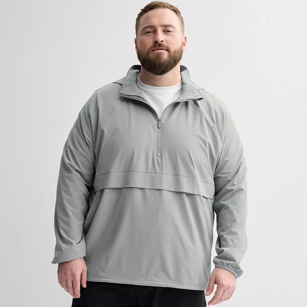 Big & Tall Tek Gear Lightweight Hooded Quarter Zip Jacket, Mens Product Image