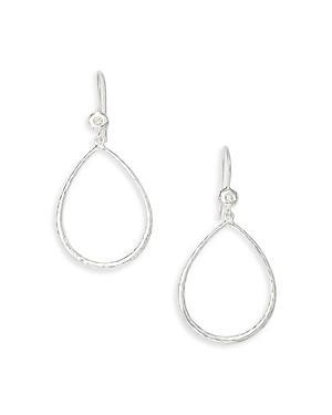 Teardrop Earrings in Sterling Silver with Diamonds Product Image