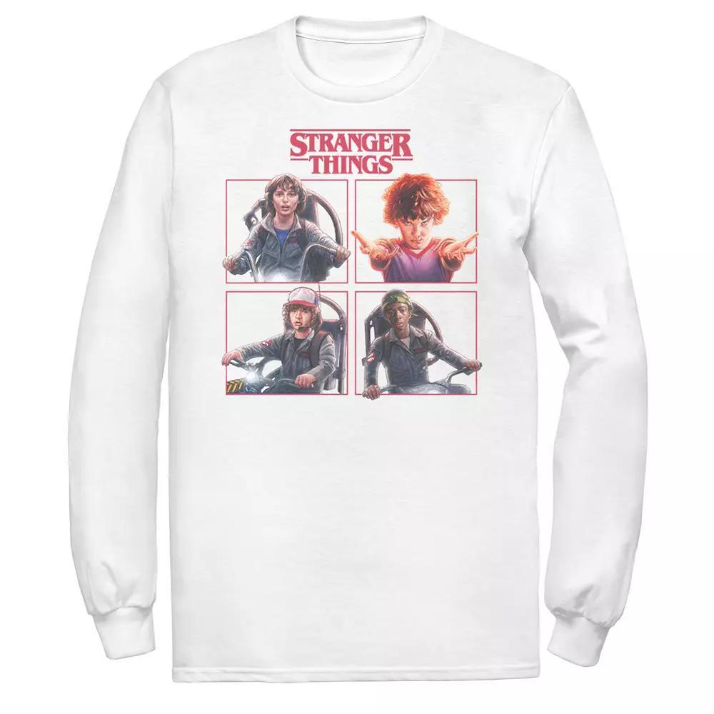Men's Stranger Things Group Shot Box Up Logo Tee, Size: Small, White Product Image