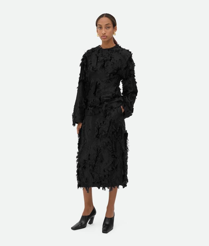 Women's Viscose Fil Coupe Top in Black Product Image