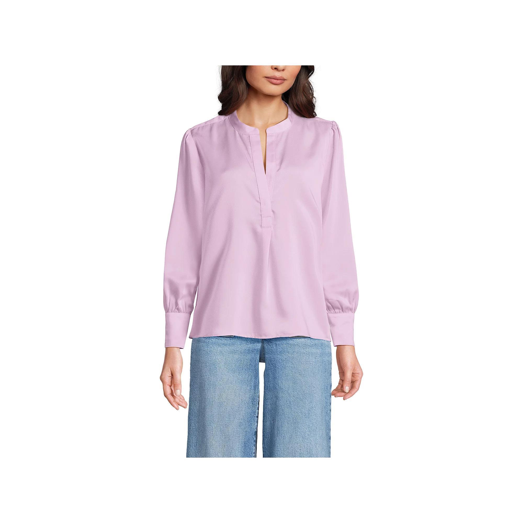 Women's Lands' End Satin Popover Shirt,  Product Image