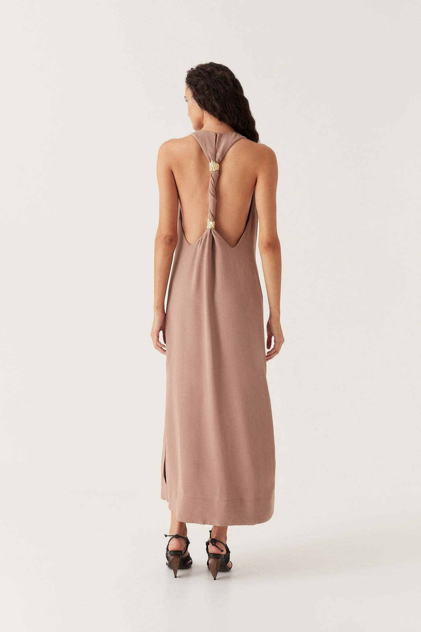 Intrigue Twist Back Midi Dress Product Image