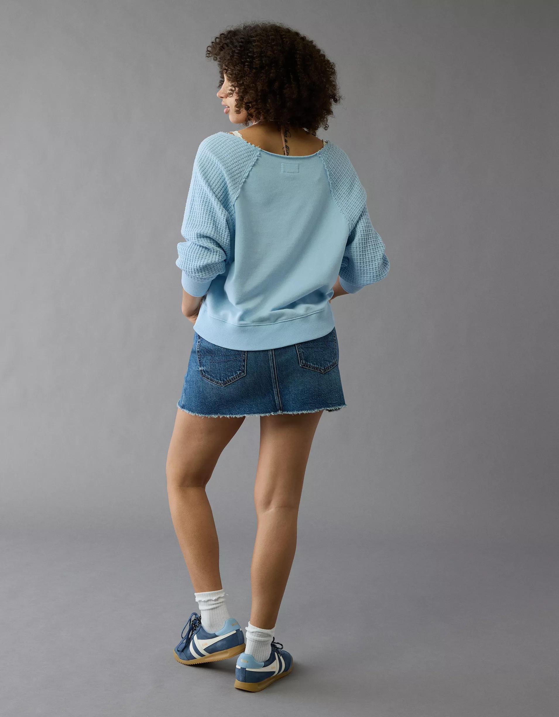 AE Mixed Knit Sweatshirt Product Image