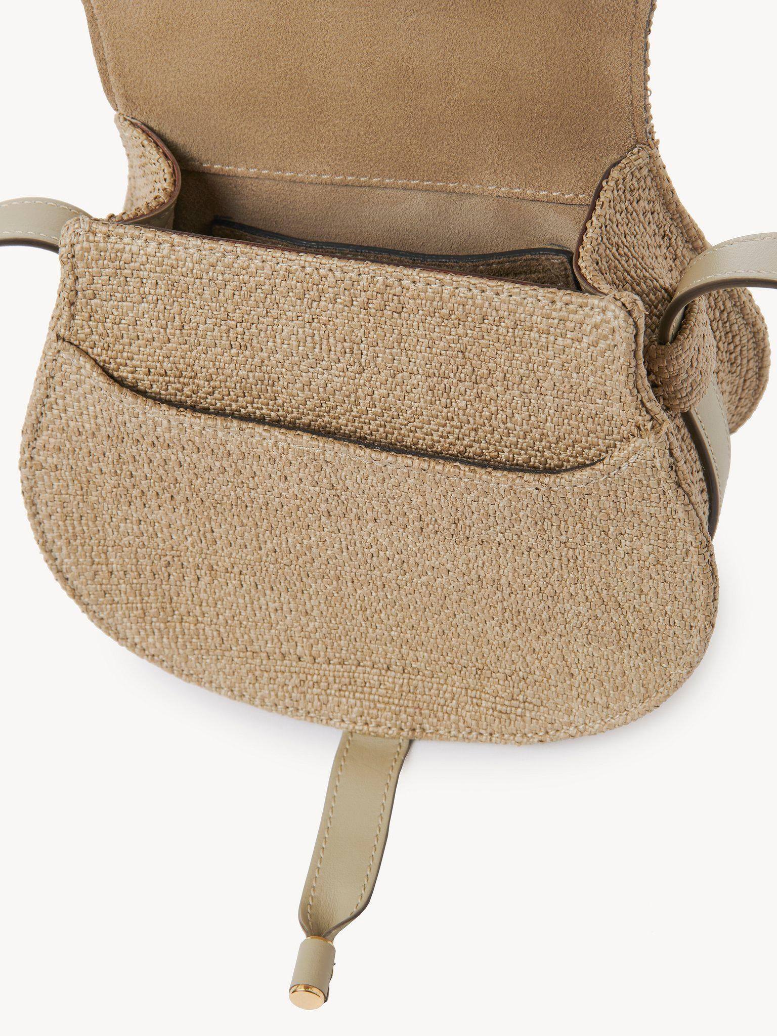 Small Marcie saddle bag in raffia-effect fibers Product Image