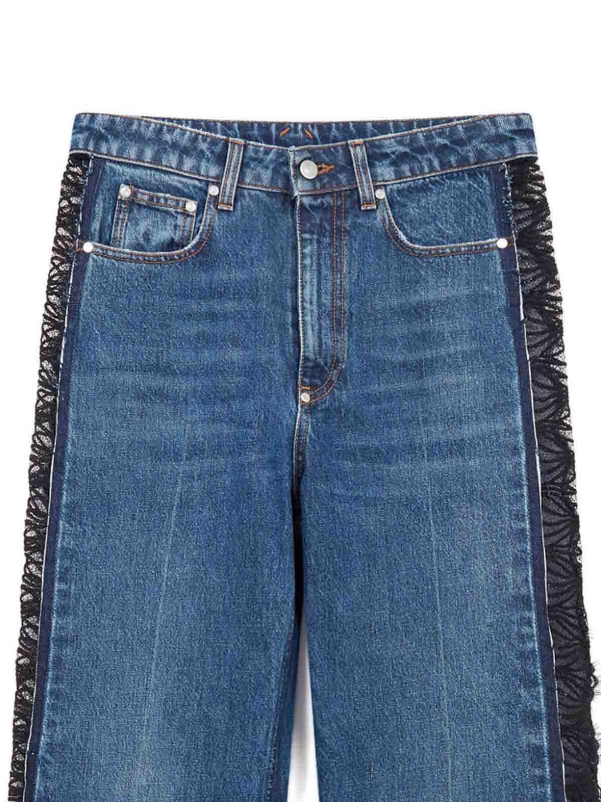 STELLA MCCARTNEY Lace High-rise Straight Leg Jeans In Azul Product Image