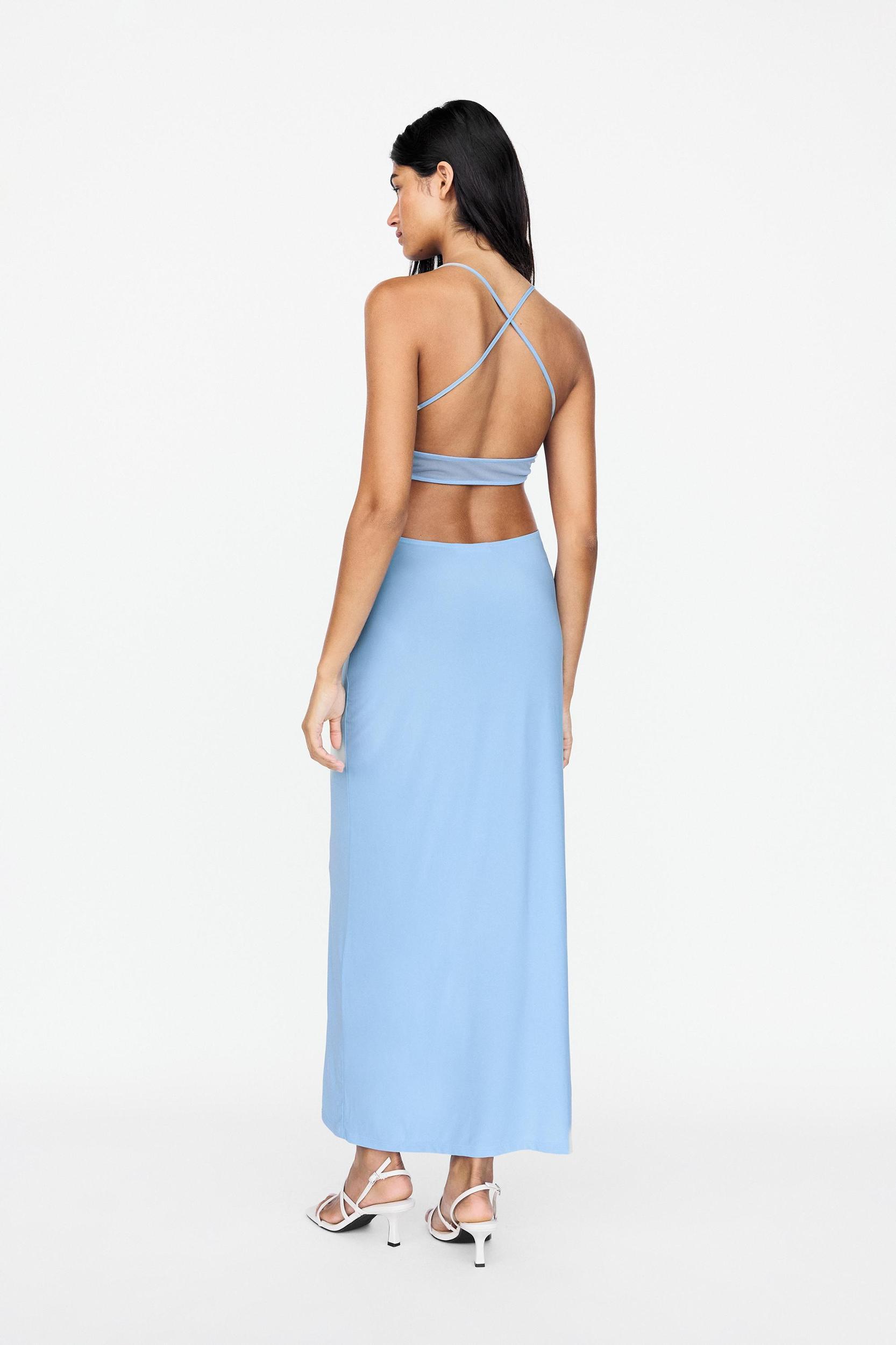 Draped strappy midi dress Product Image