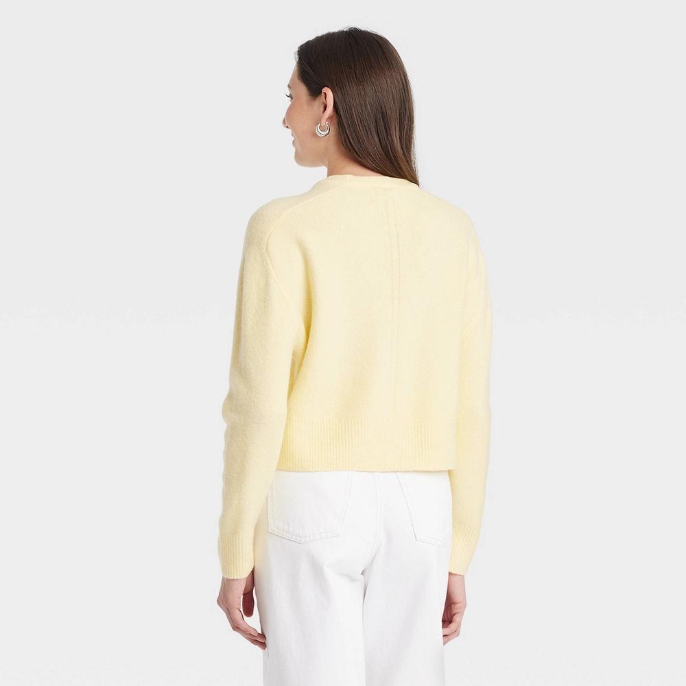 Womens Cozy Knit Crewneck Pullover Sweater - Universal Thread Yellow M Product Image