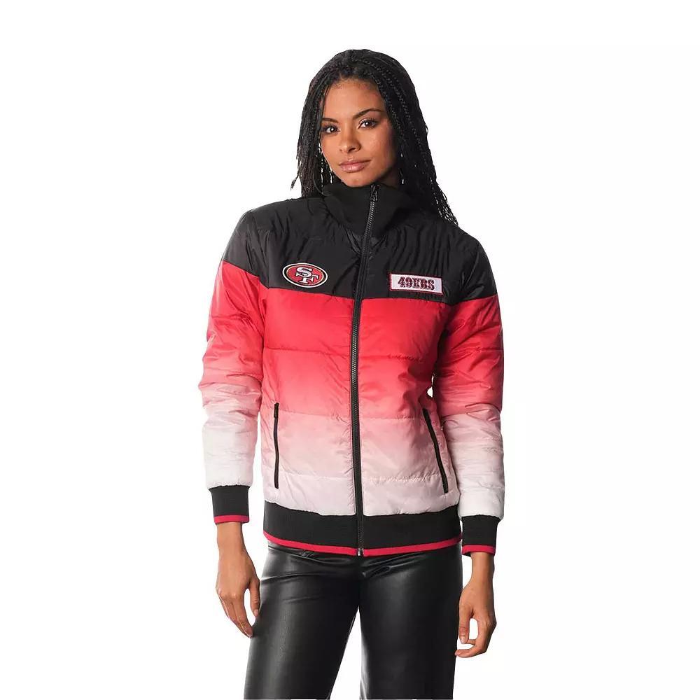 Women's The Wild Collective  Scarlet San Francisco 49ers Ombre Full-Zip Puffer Jacket, Size: Small, Red Product Image