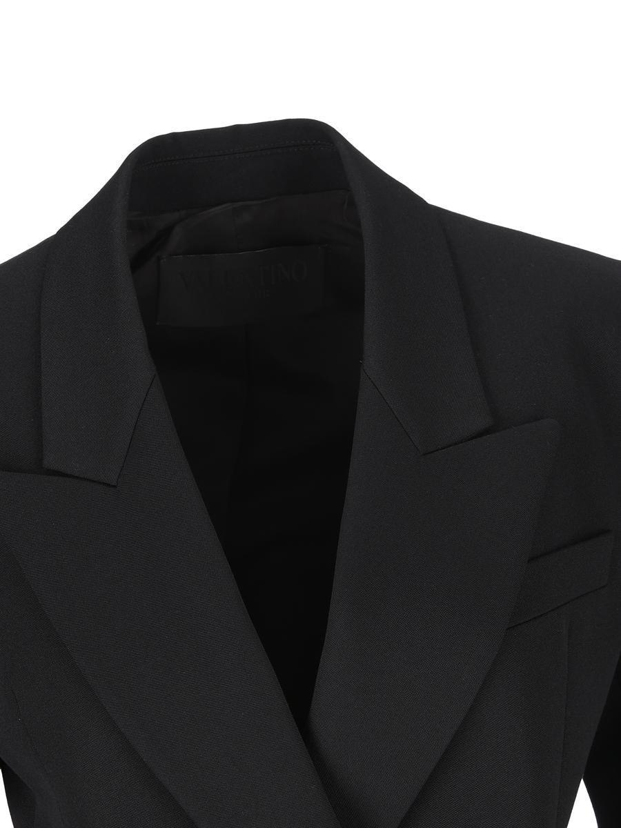 VALENTINO Double-breasted Long-sleeved Blazer In Black Product Image