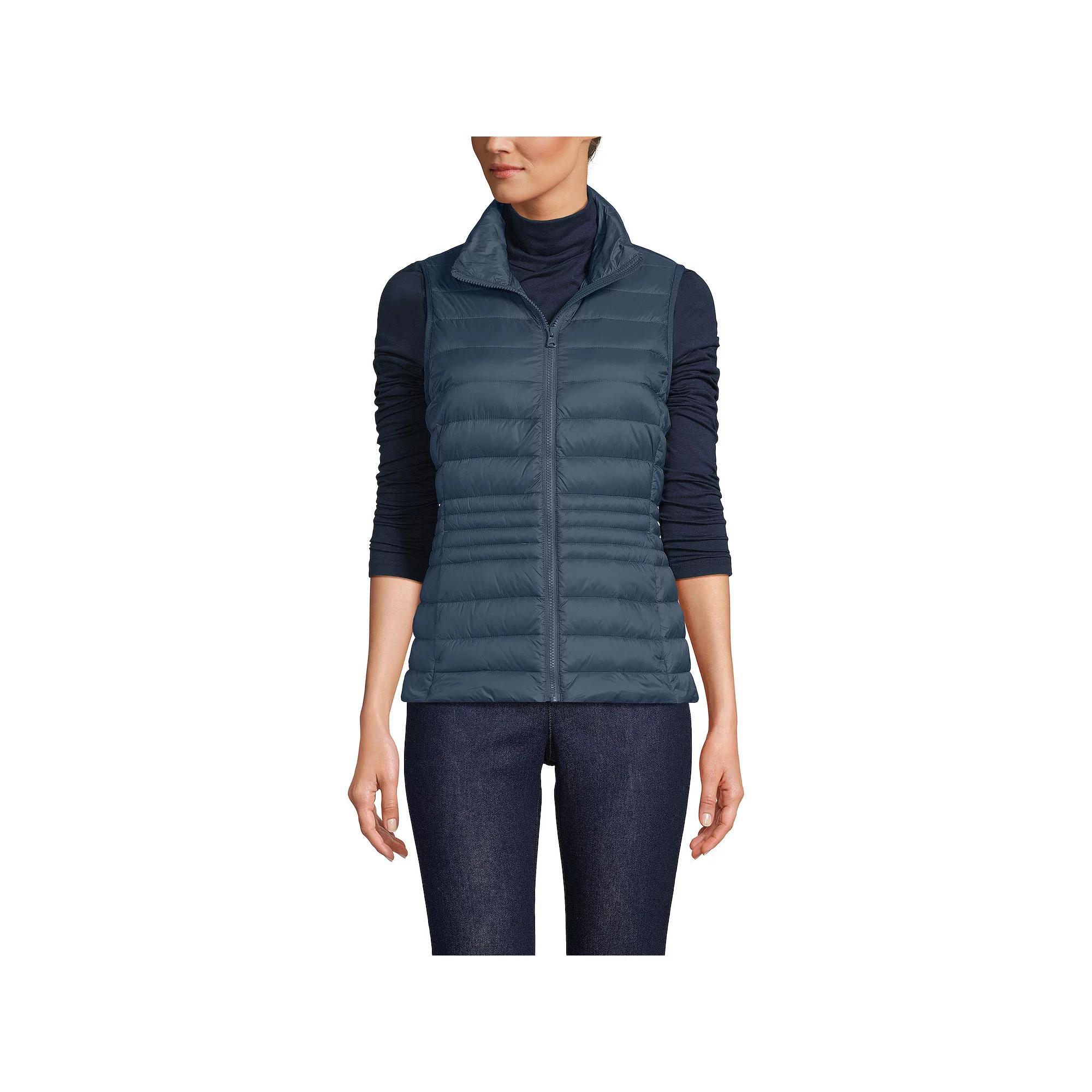 Women's Lands' End Wanderweight Packable Down Vest,  Product Image