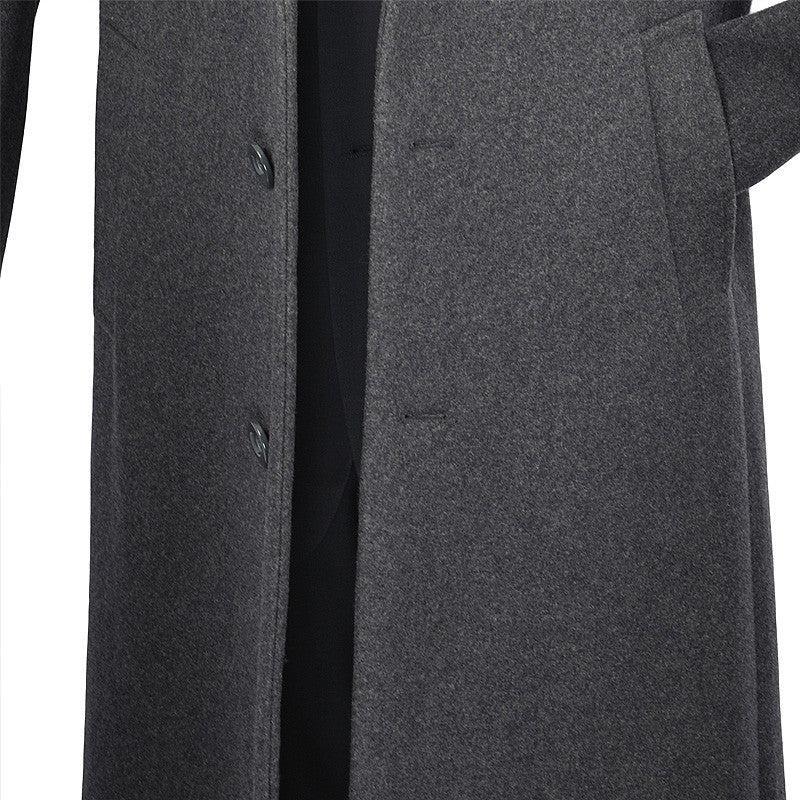 Milan Collection - Wool and Cashmere Regular Fit Dress Top Coat 48" Long in Charcoal Product Image