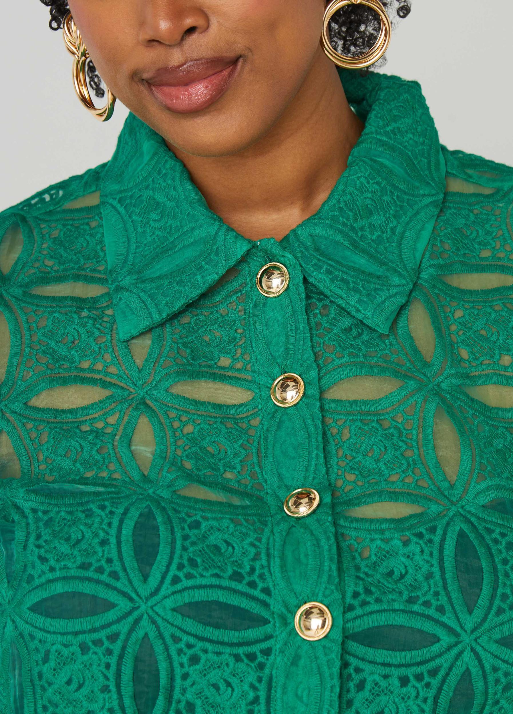 Cropped Embroidered Shirt Product Image