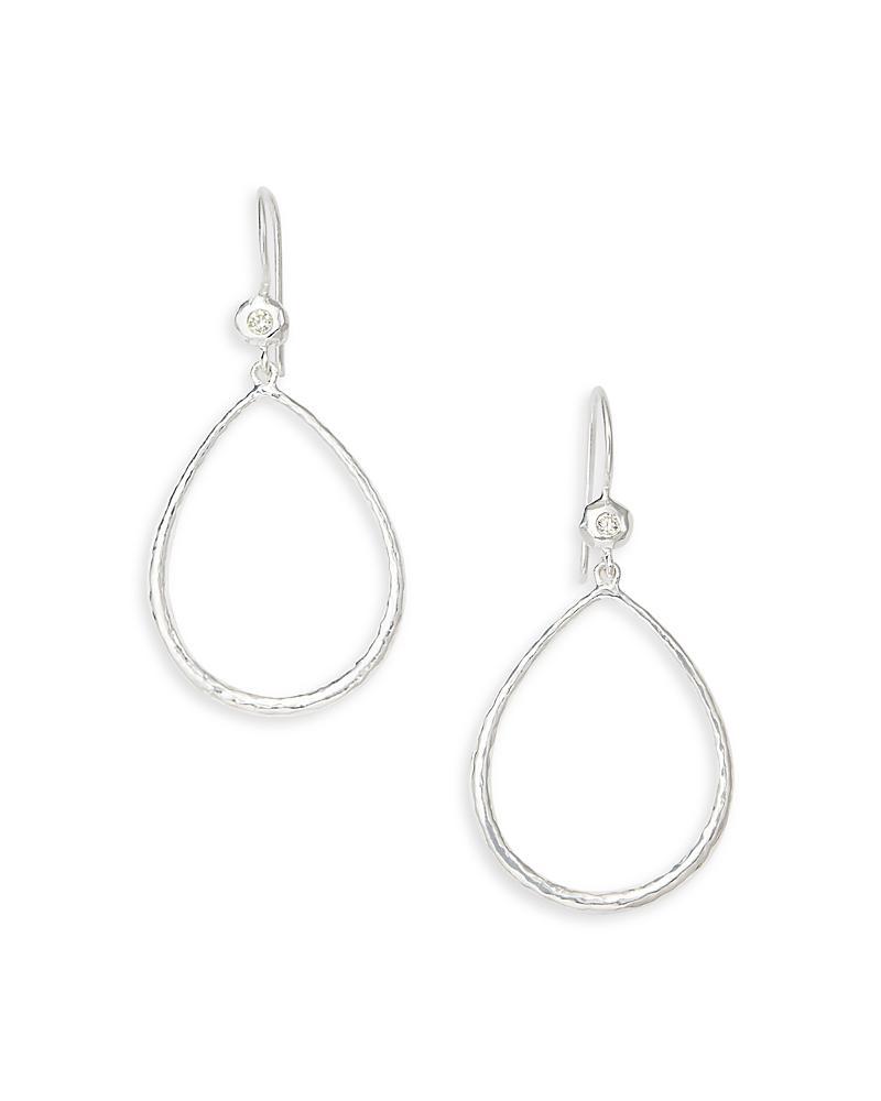 Teardrop Earrings in Sterling Silver with Diamonds Product Image