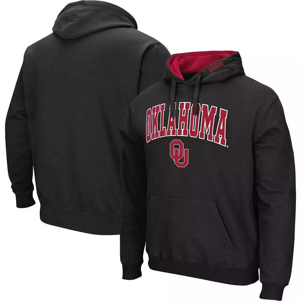 Men's Colosseum Black Oklahoma Sooners Arch & Team Logo 3.0 Pullover Hoodie,  Product Image