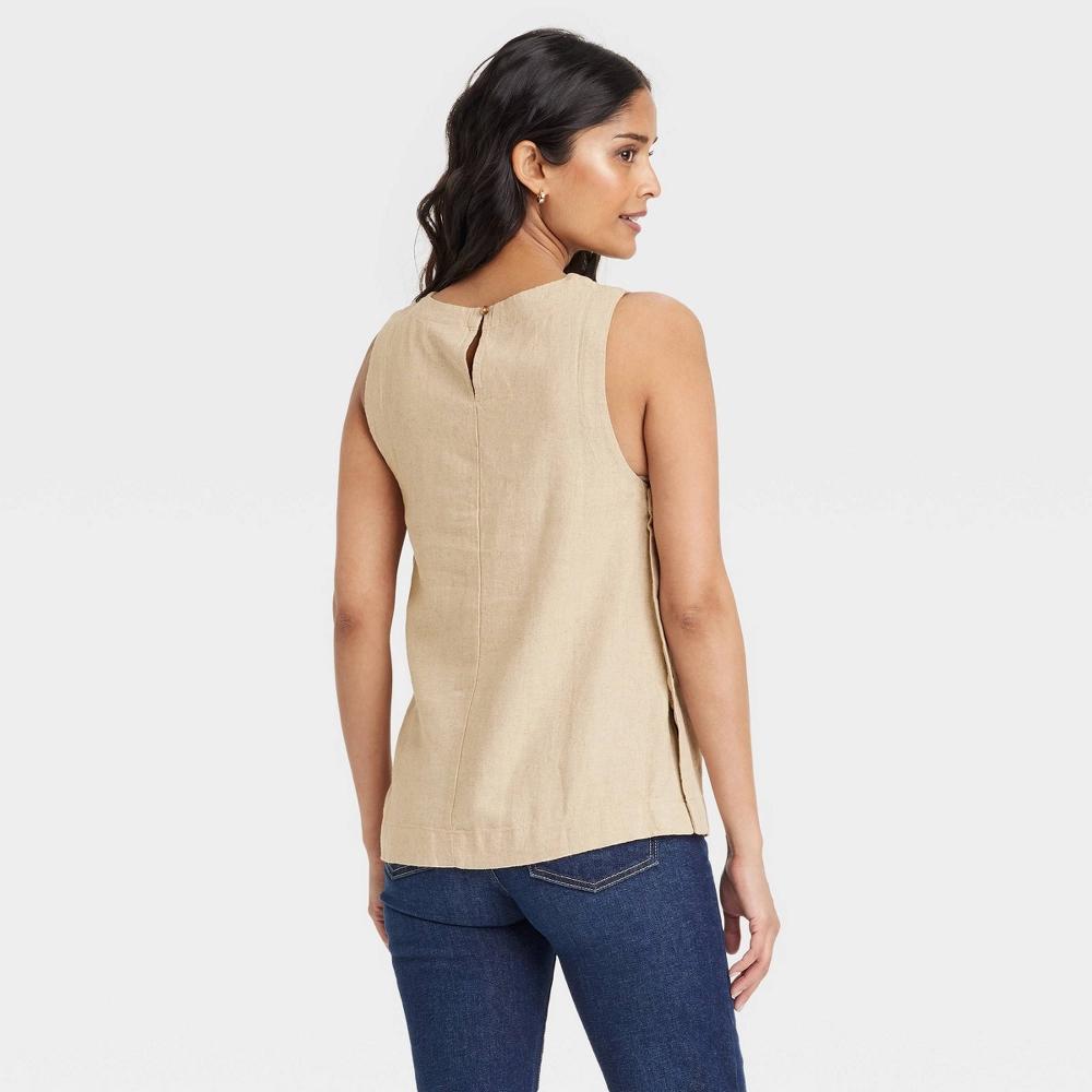 Womens Linen Tank Top - Universal Thread Tan XS Product Image