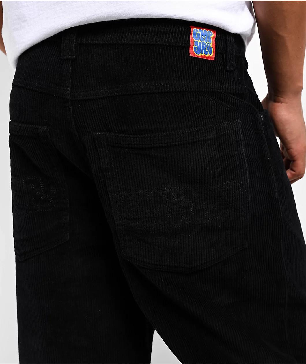 Empyre Black Ultra Loose Corduroy Skate Pants Product Image