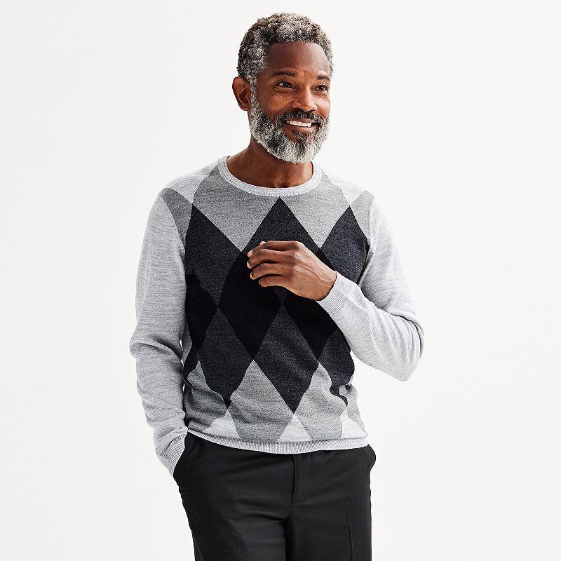 Mens Apt. 9 Merino Pattern Crewneck Sweater Product Image