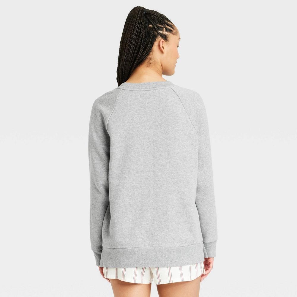 Womens Fleece Sweatshirt - Colsie Heathered M Product Image