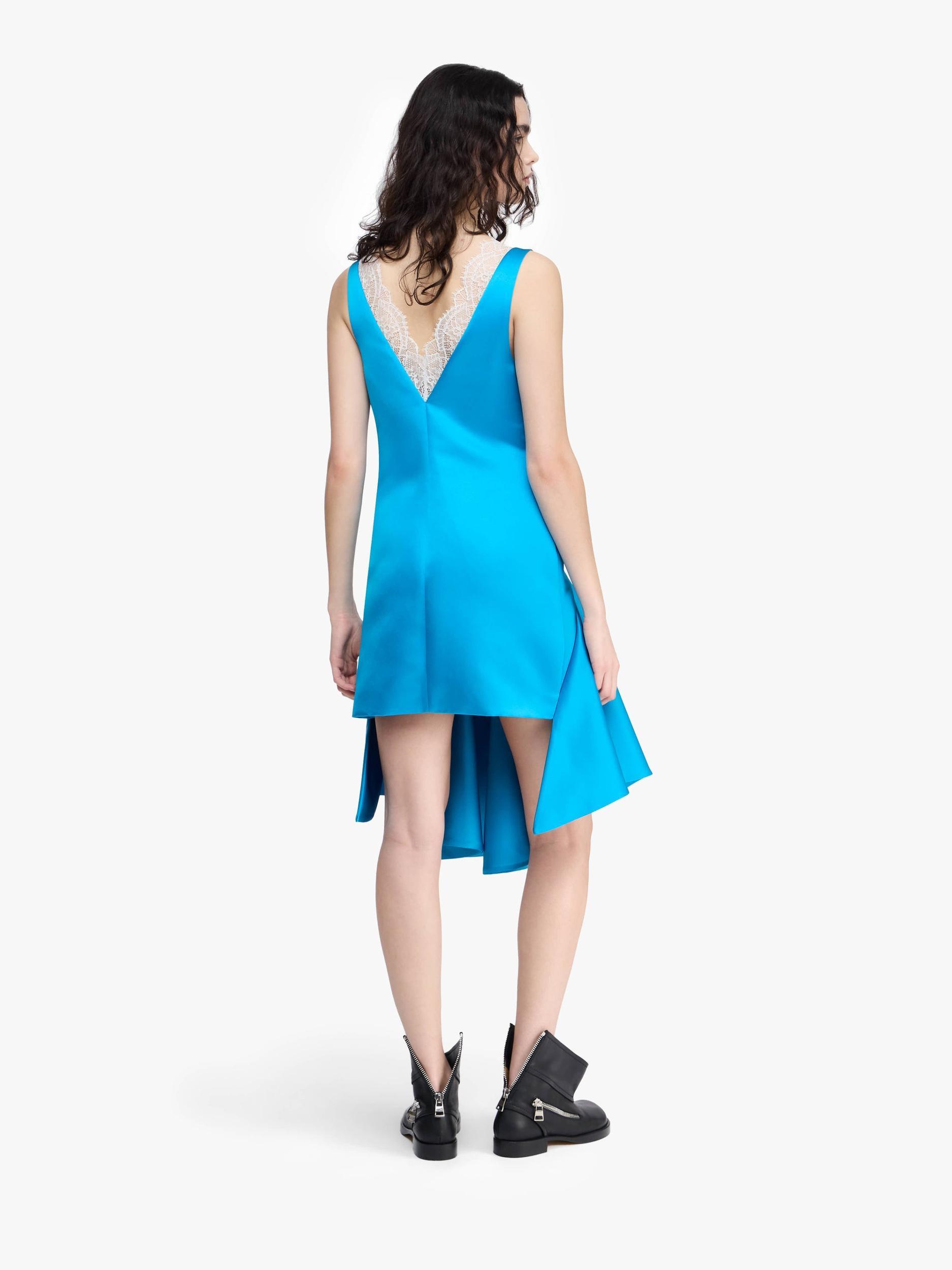 DRAPED HEMLINE V-NECK DRESS Product Image