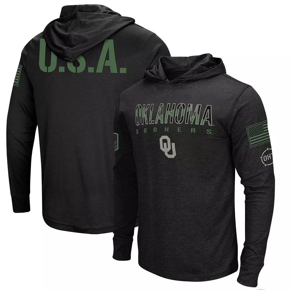 Men's Colosseum Black Oklahoma Sooners Big & Tall OHT Military Appreciation Tango Long Sleeve Hoodie T-Shirt, Size: 4XLT Product Image