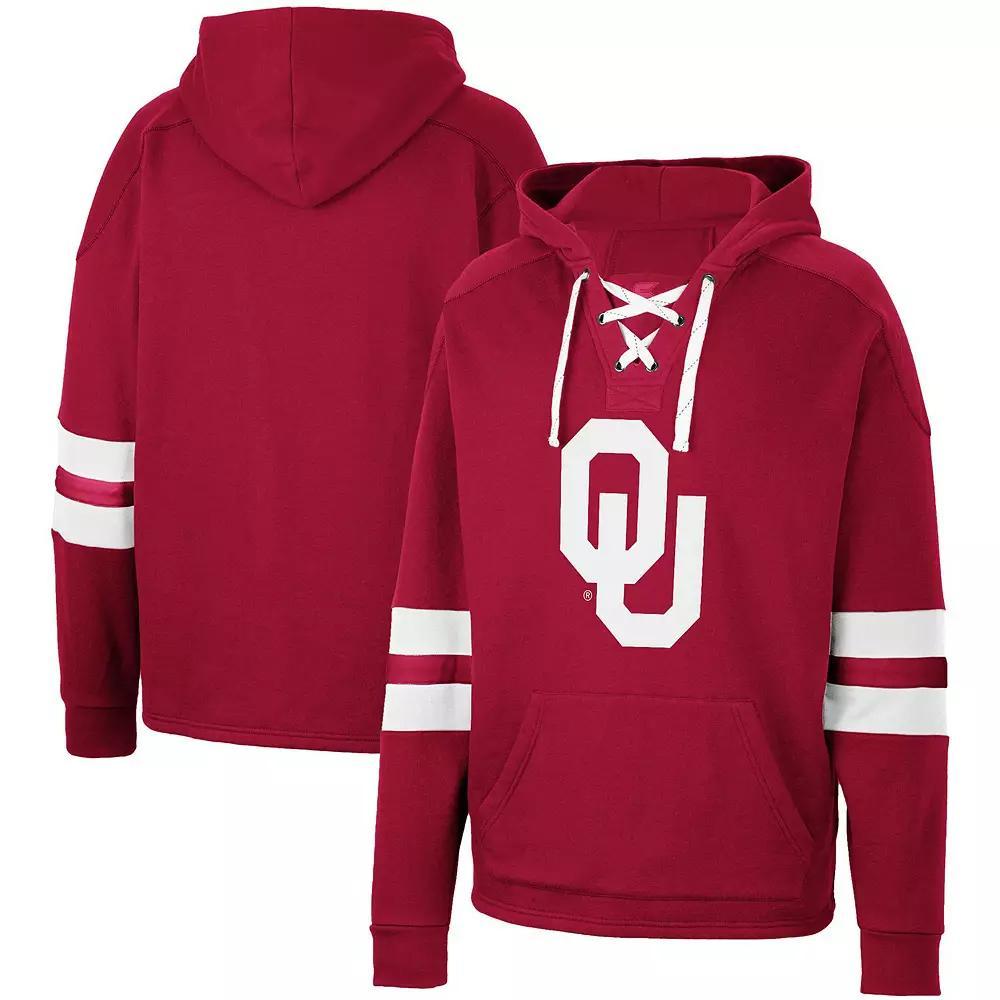 Men's Colosseum Crimson Oklahoma Sooners Lace-Up 4.0 Pullover Hoodie,  Product Image