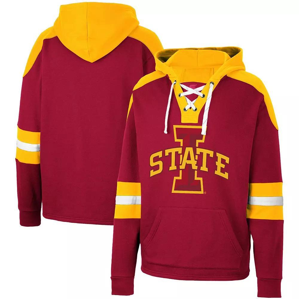 Men's Colosseum Cardinal Iowa State Cyclones Lace-Up 4.0 Pullover Hoodie, Size: Medium, Red Product Image