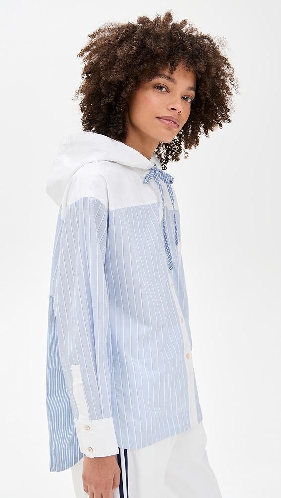 Sea Helmi Striped Shirting Blouse with Hood | Shopbop Product Image